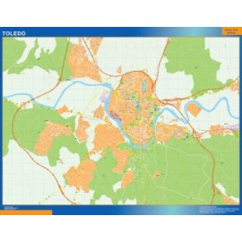 Mapa Toledo callejero gigante. Mapas México grandes