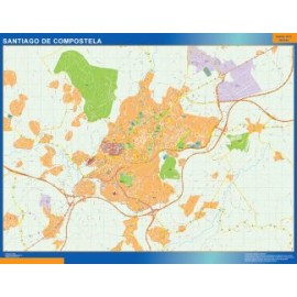 Mapa Santiago De Compostela callejero gigante. Mapas México grandes