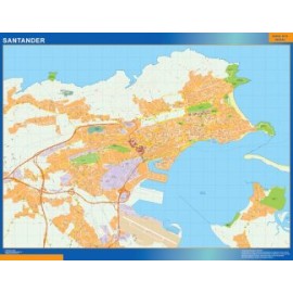 Mapa Santander callejero gigante. Mapas México grandes