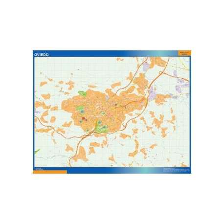 Mapa Oviedo callejero gigante. Mapas México grandes